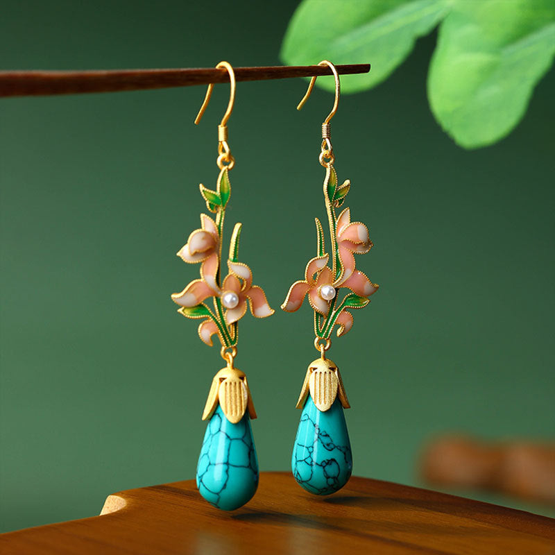 Lily of the Valley Turquoise Earring