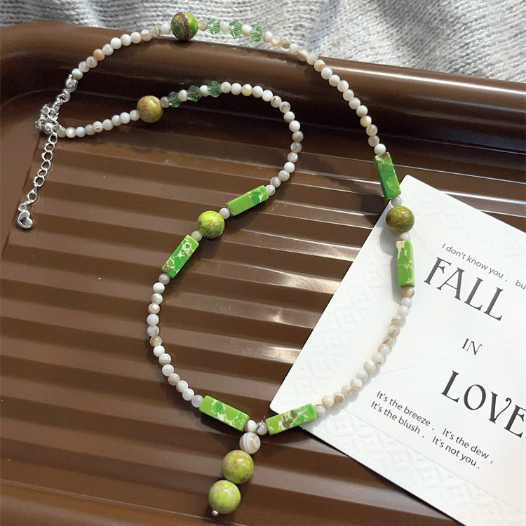 Green Imperial Stone Beaded Necklace