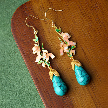 Lily of the Valley Turquoise Earring