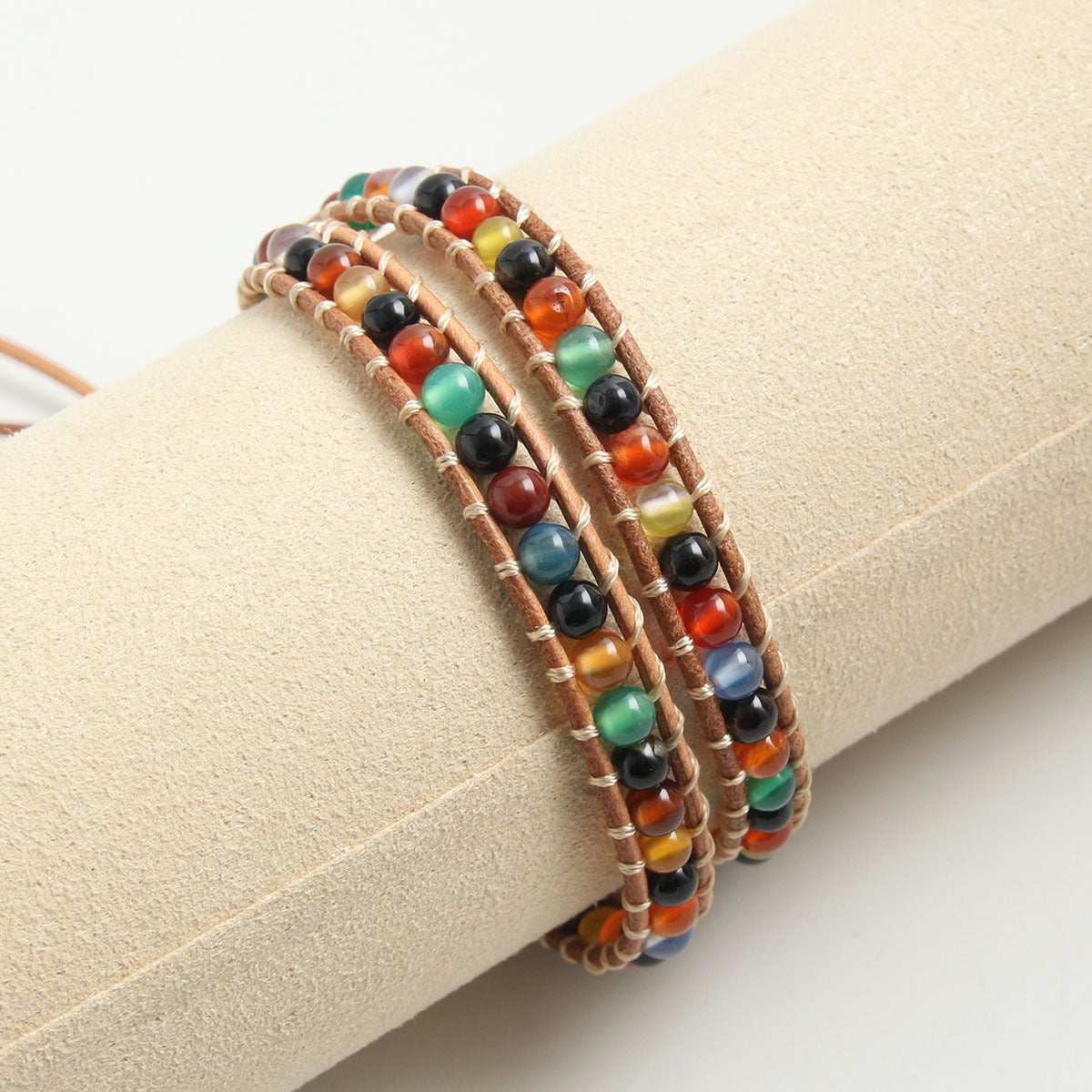 Vintage Stone Beads Wrap Bracelet