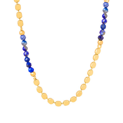 Link ChainFaceted Lapis Necklace