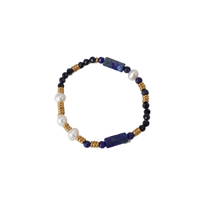 Natural Lazurite Pearl Bracelet