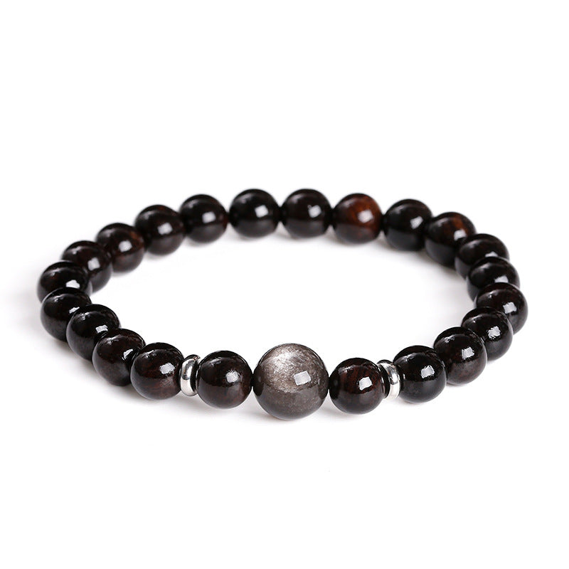 Black Sandalwood Obsidian Top Bead Bracelet