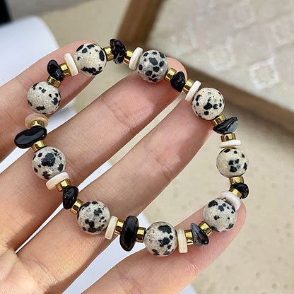 Spotted Stone Necklace Bracelet Set