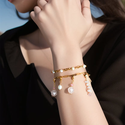 Rose Quartz Shell DIY Necklace Bracelet/Necklace/Earrings