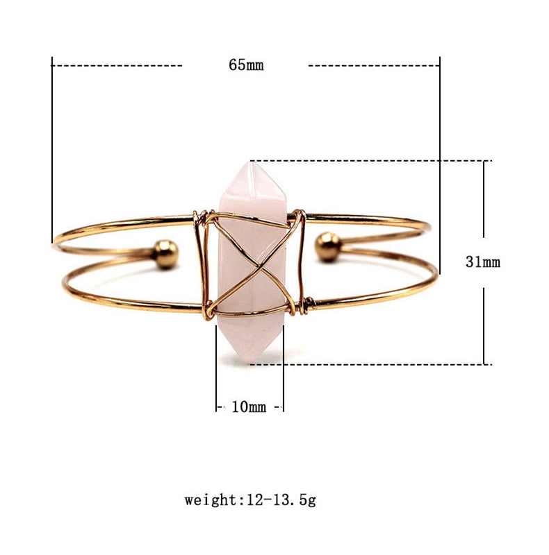 Copper wire wrapped gemstone bracelet