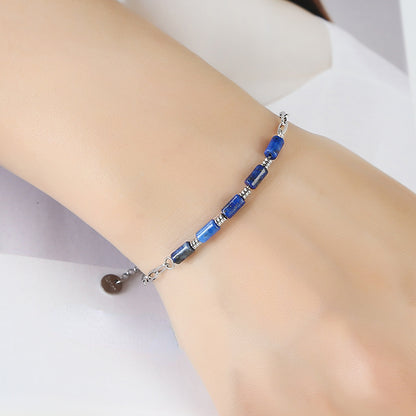 Cylinder Beaded Stainless Steel Bracelet