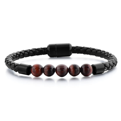 Magnet Clasp Leather Bracelet