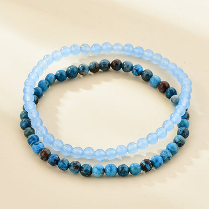 Natural Stone Crystal Beaded Bracelet Dou Set