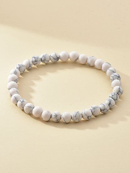 6mm Natural Stone Beaded Bracelet