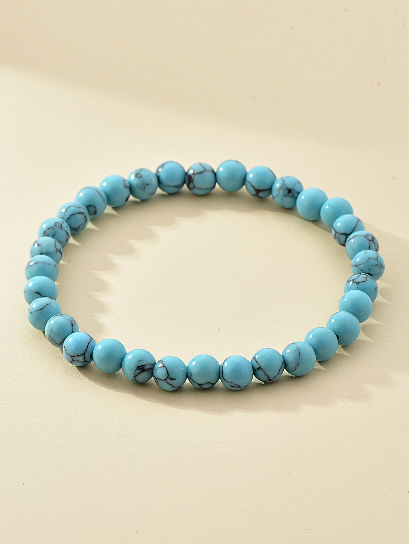 6mm Natural Stone Beaded Bracelet