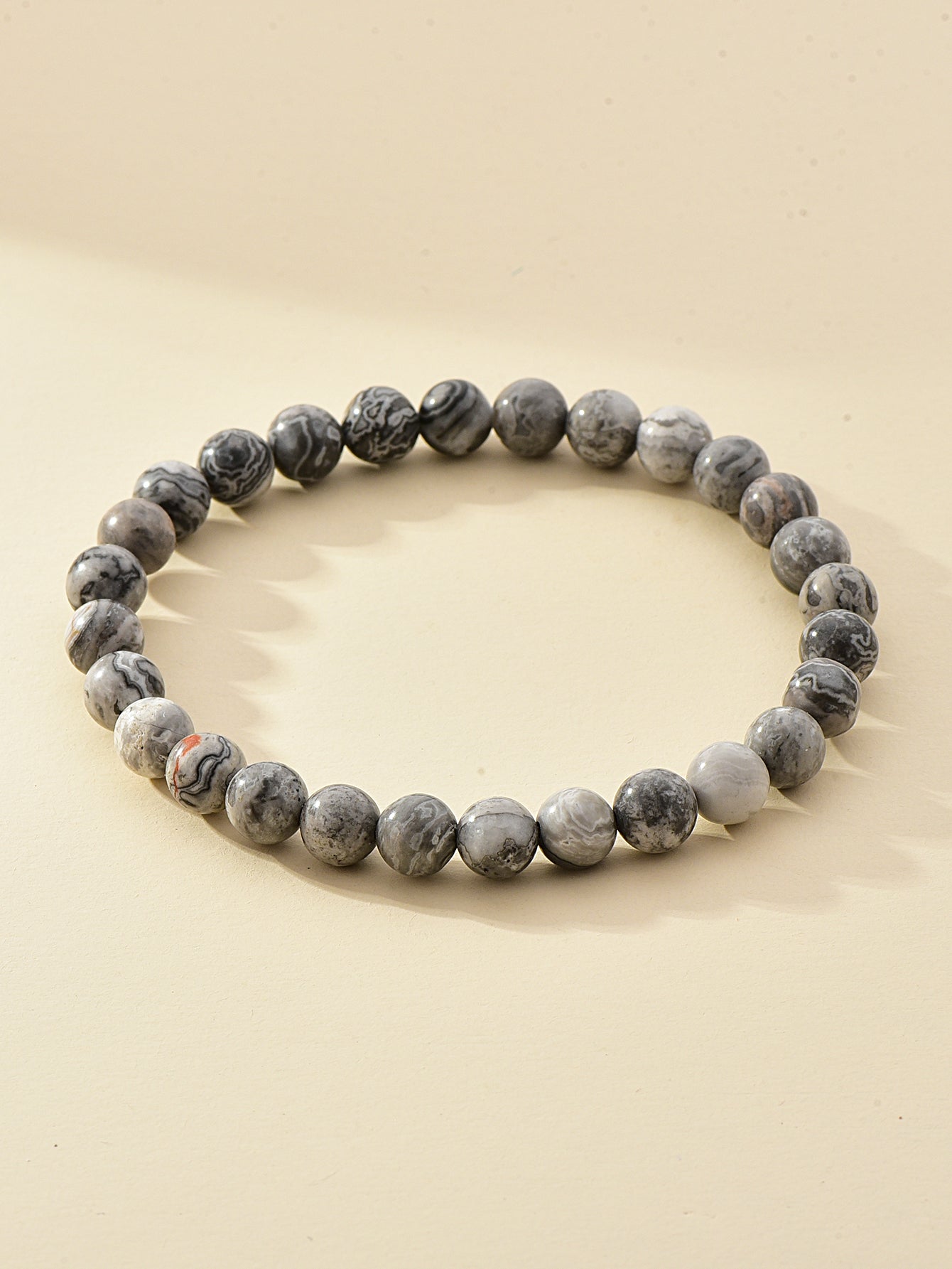 6mm Natural Stone Beaded Bracelet