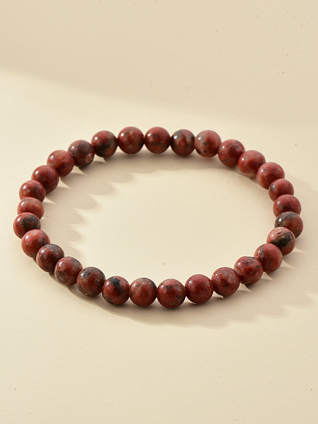 6mm Natural Stone Beaded Bracelet