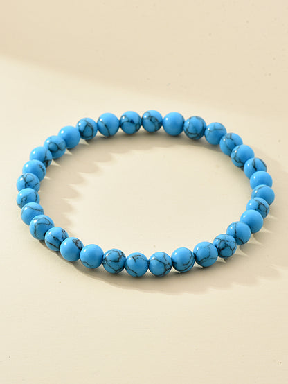 6mm Natural Stone Beaded Bracelet