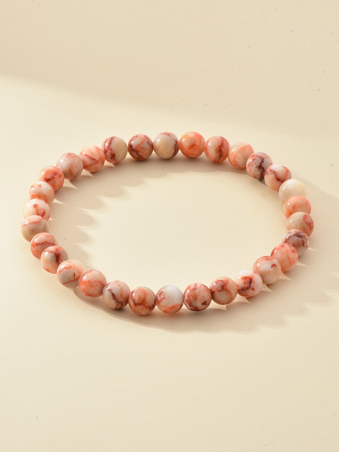 6mm Natural Stone Beaded Bracelet