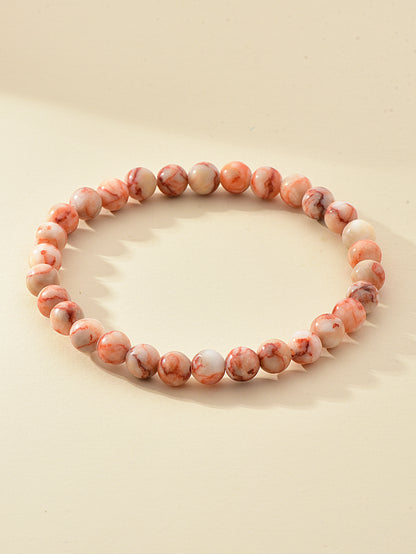 6mm Natural Stone Beaded Bracelet