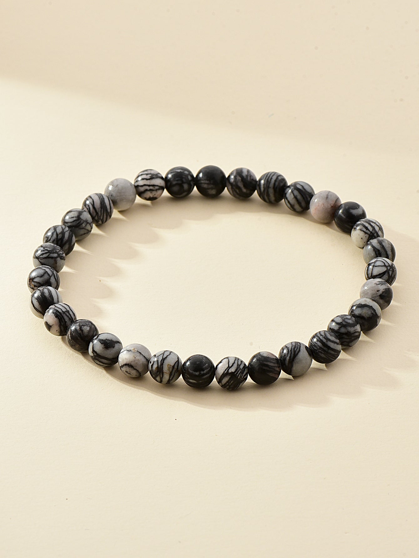 6mm Natural Stone Beaded Bracelet