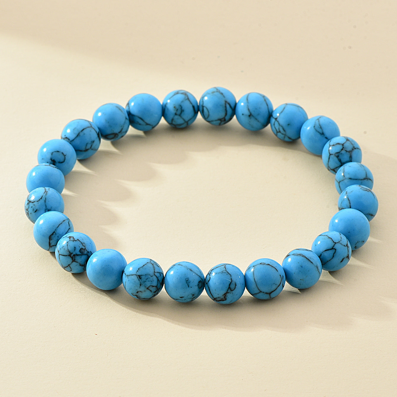 8mm Natural Stone Beaded Bracelet