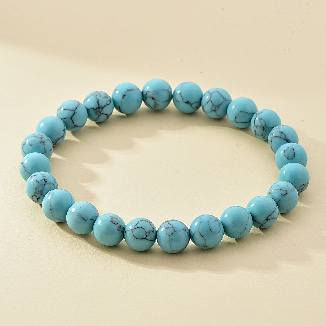 8mm Natural Stone Beaded Bracelet