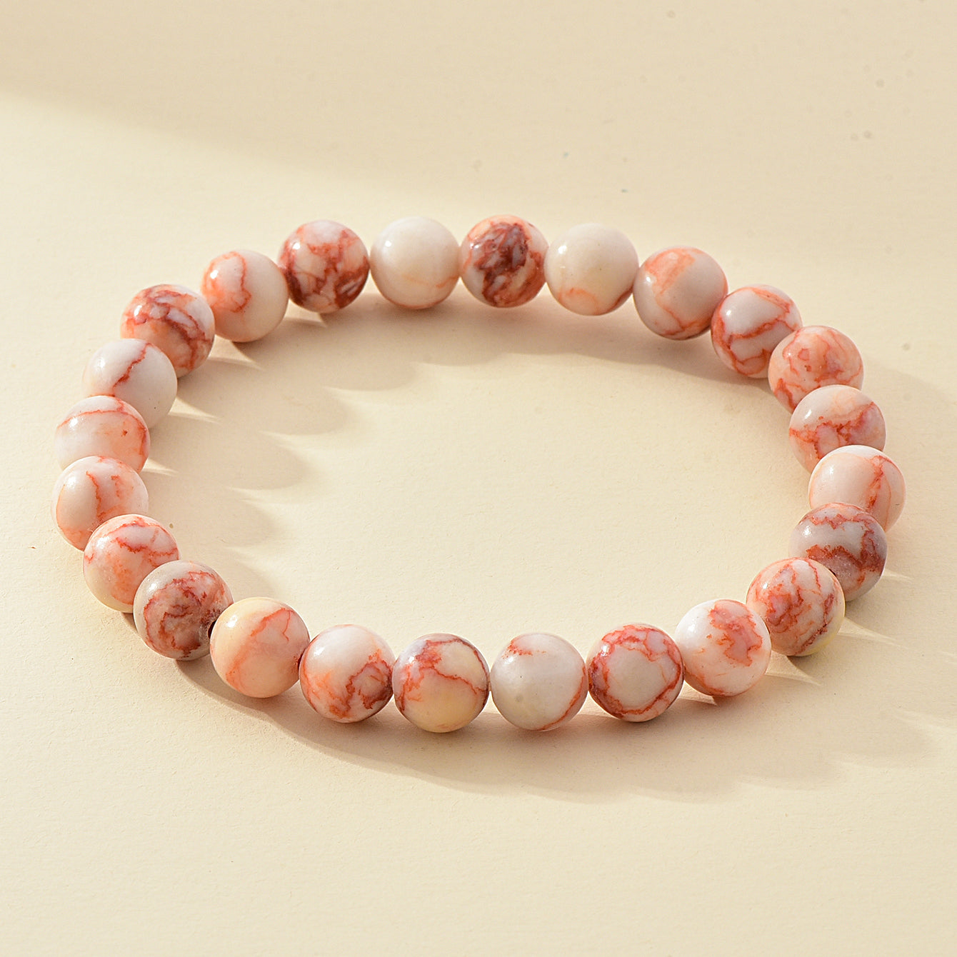 8mm Natural Stone Beaded Bracelet