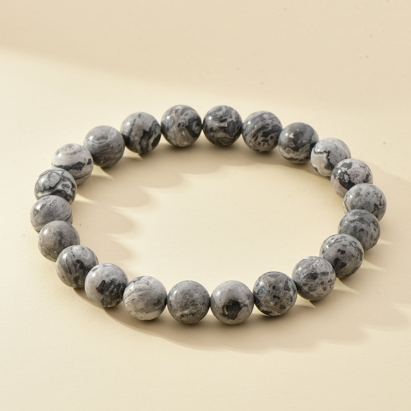 8mm Natural Stone Beaded Bracelet