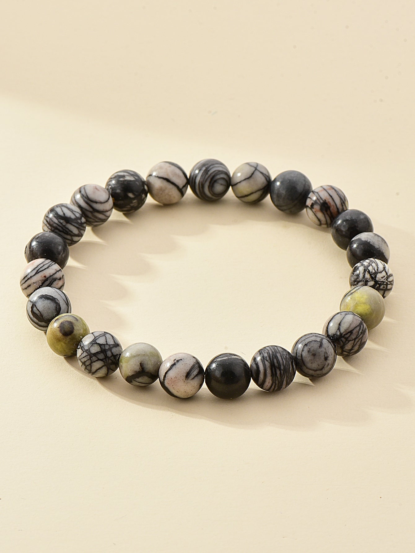 8mm Natural Stone Beaded Bracelet