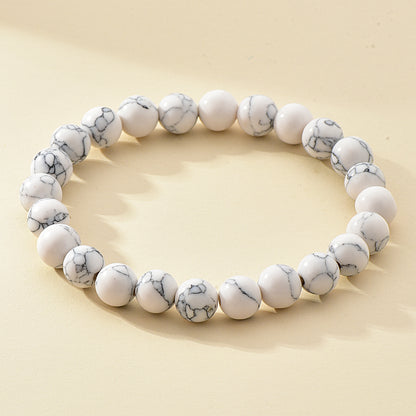 8mm Natural Stone Beaded Bracelet