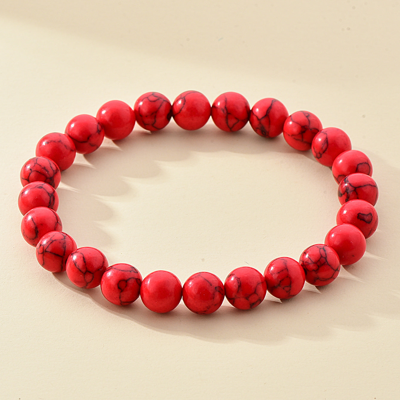 8mm Natural Stone Beaded Bracelet