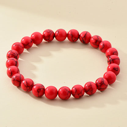 8mm Natural Stone Beaded Bracelet