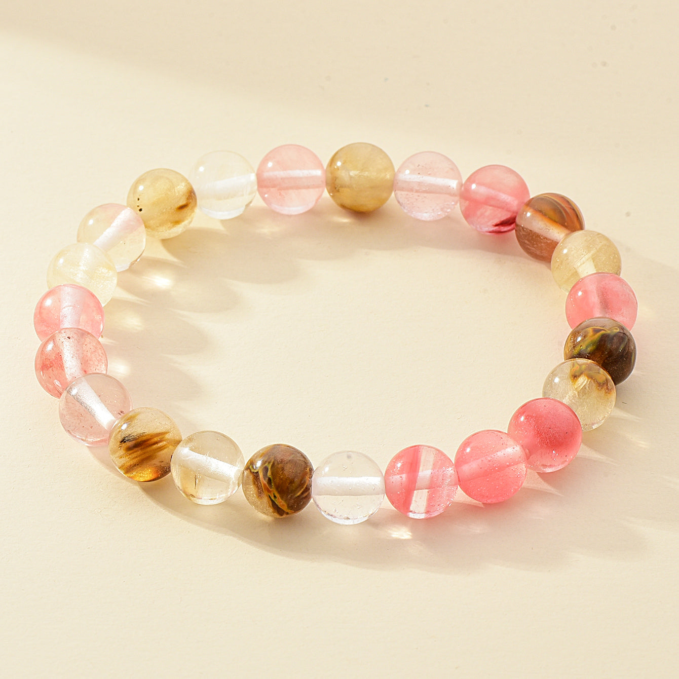 8mm Natural Stone Beaded Bracelet