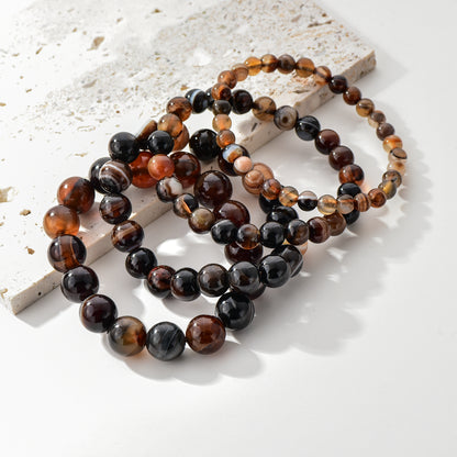 Brown Agate Beaded Bracelet Set