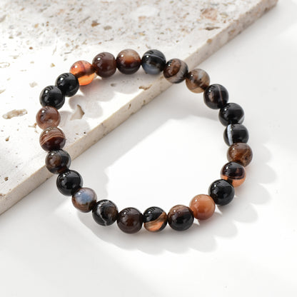 Brown Agate Beaded Bracelet Set