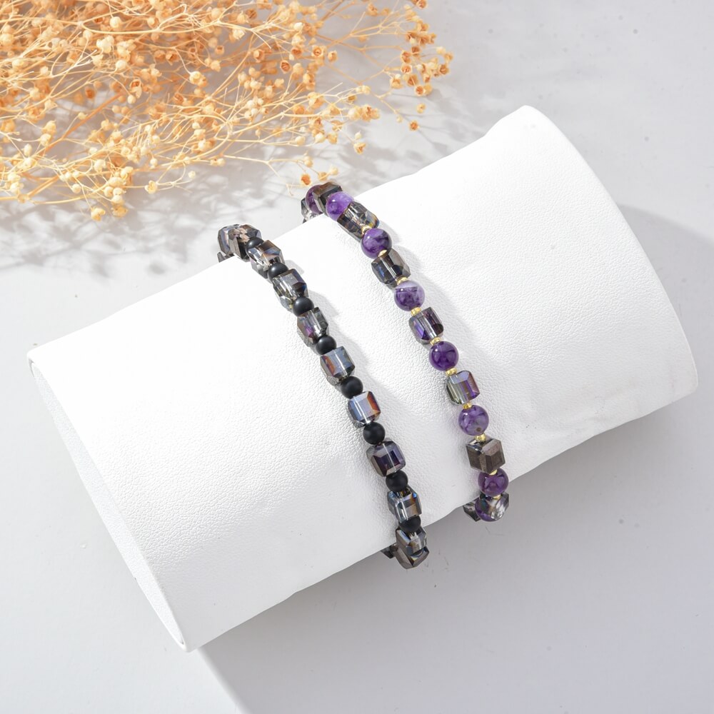 Cube Crystal Beaded Bracelet