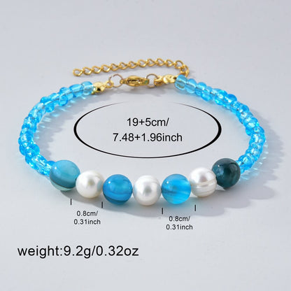 Blue style pearl bracelet