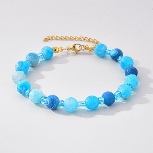 Blue Weathered Agate Bracelet