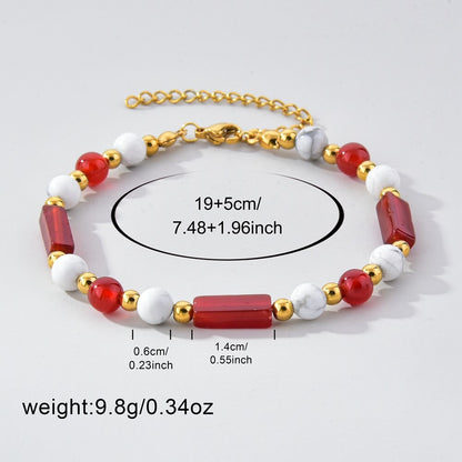 Red Agate White Howlite Bracelet