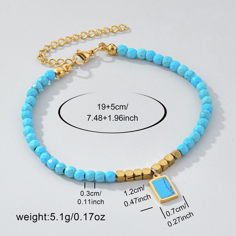 Turquoise Rectangular pendant Bracelet