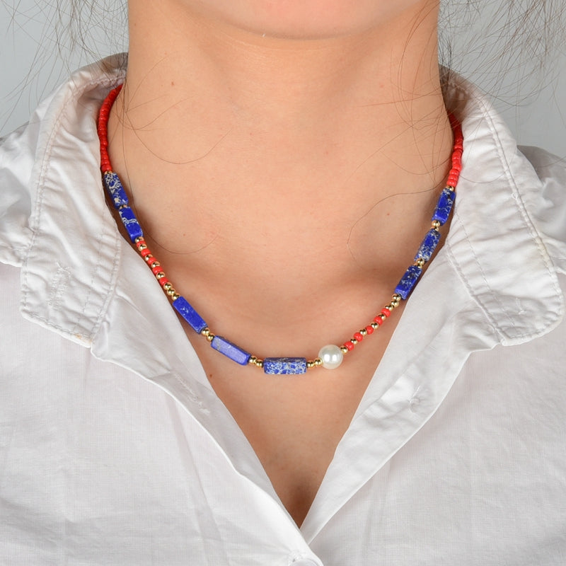 Blue Imperial Stone Necklace
