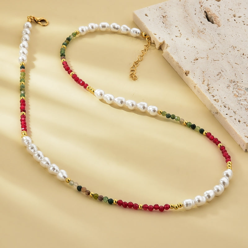 Natural Stone Beaded Women's Necklace