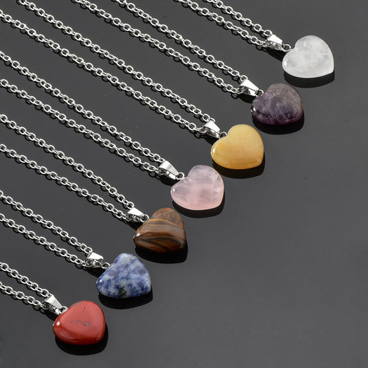 Gemstone Heart Pendant Necklace