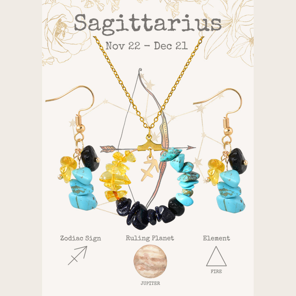 Zodiac Energy Crystal Jewelry Set