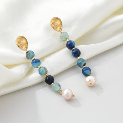 Fresh Water Pearl Deco Agate Necklace Bracelet Earring