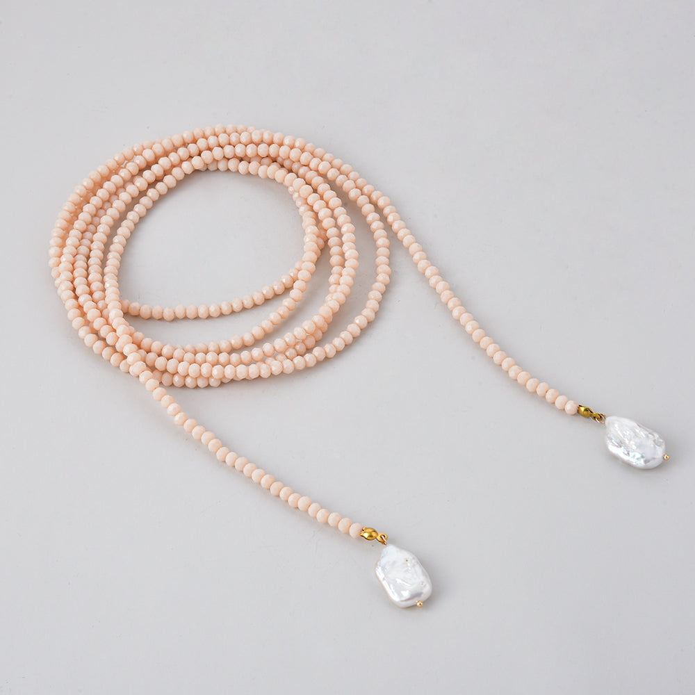 Long Necklace with Baroque Pearl Pendant