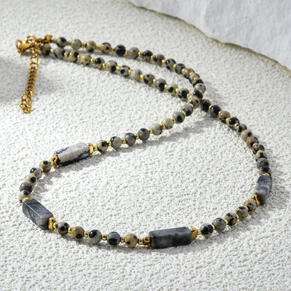 Wholesale Black Gray Tone Gemstone Necklace