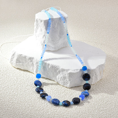 Blue Gemstone Crystal Beads Jewelry Set