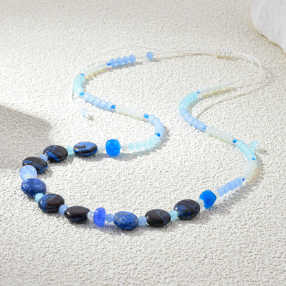 Blue Gemstone Crystal Beads Jewelry Set