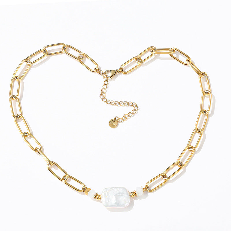 Pearl stainless steel necklace