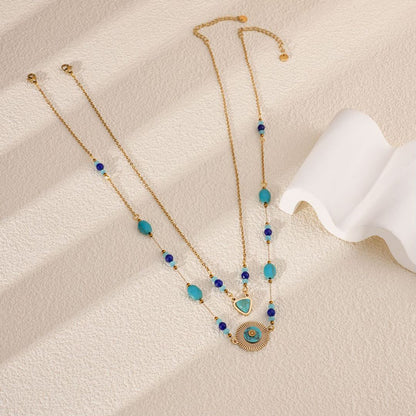 Duo Set Stackable Turquoise Necklace