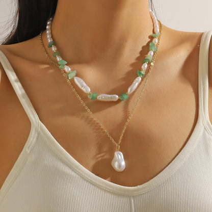 Pearl Chips layer necklace