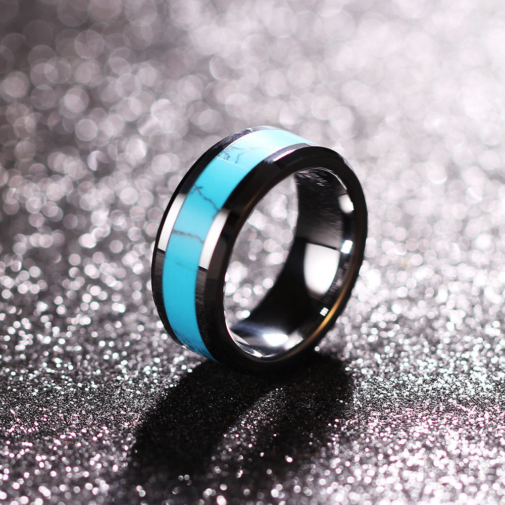 Turquoise Patch Stainless Steel Ring